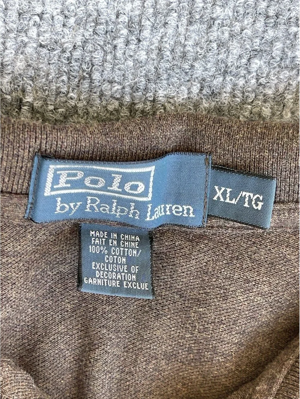 Ralph Lauren Polo Shirt Men XL Brown Y2K Golf Preppy